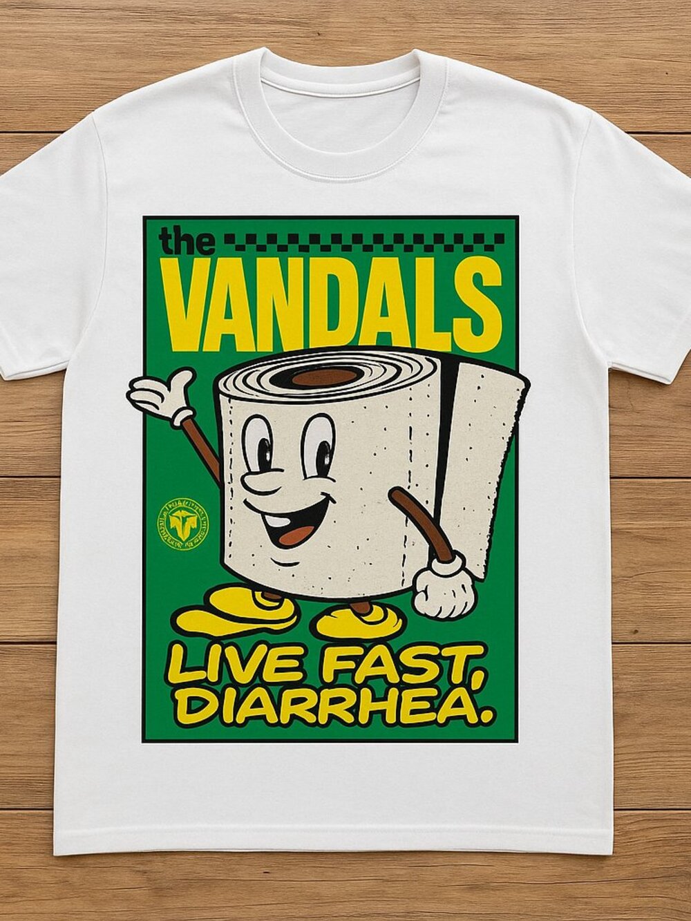 The Vandals Punk Rock Graphic T-Shirt | Funny Toilet Paper Live Fast Die Area